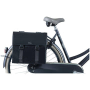 Basil Urban Load dubbele fietstas met 48-53 liter capaciteit, zwart, universeel bagagesysteem, geschikt voor fietsendragers