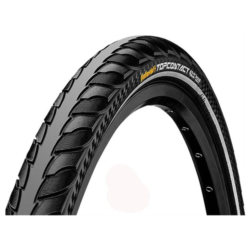 Zwarte 28-inch Continental Top Contact II Vectran Breaker e-bike buitenband met vouwconstructie en 42-622 maat