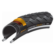 Continental Contact Plus SafetyPlus breaker 28-inch stadsfiets band in zwart, geschikt voor stadsfietsen, met anti-leklaag en stevige profiel.