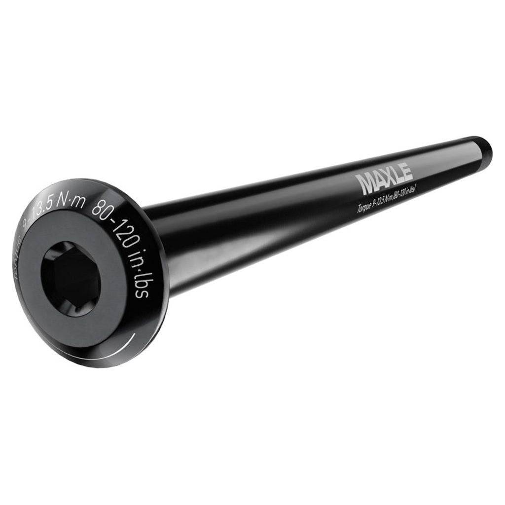 Zwart Sram Naaf Blocage Maxle Stealth 142/12 voor MTB, met montage-onderdelen en 12 mm as, zichtbaar in de afbeelding.