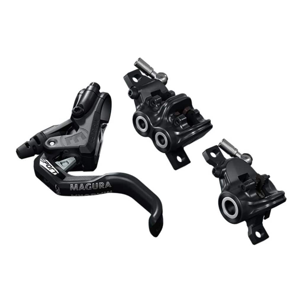 Zwarte Magura MT Sport Trail alu remset voor MTB met schijfremmen en remklauwen, geschikt voor mountainbikes.