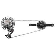 Sram Xxsl Eagle T Axs D1 groepset met schakelaars en derailleur, zwart en robuust voor mountainbiken.