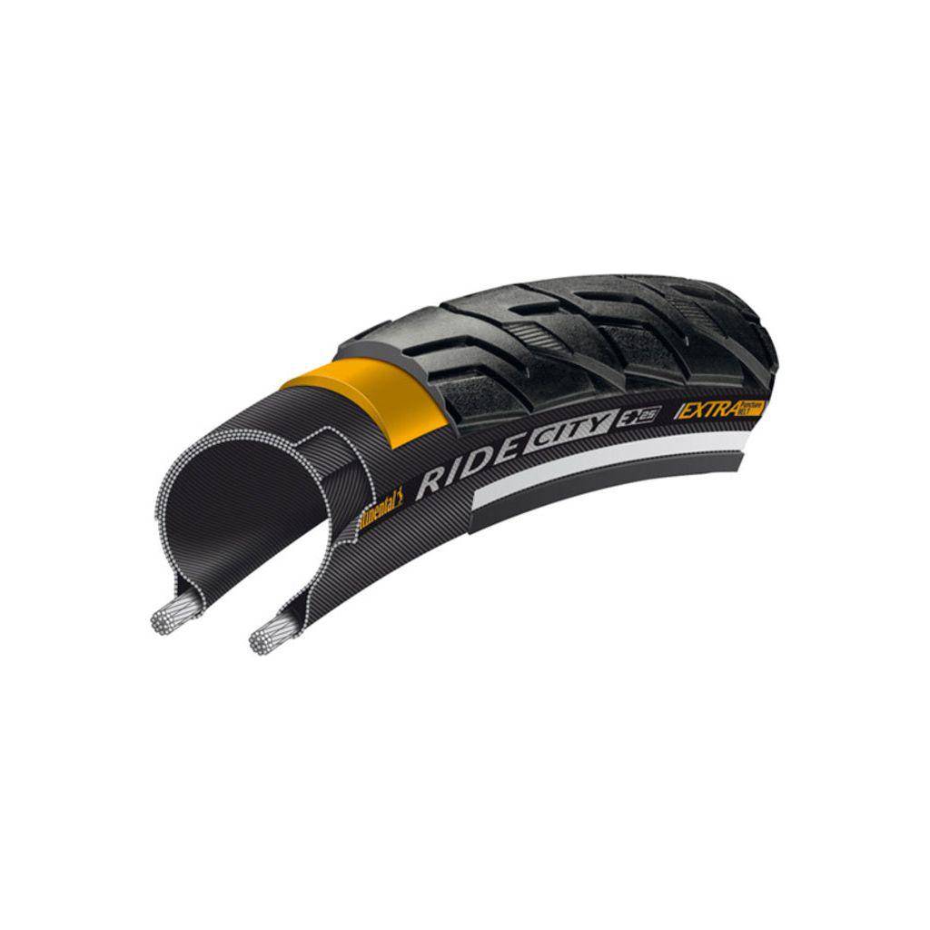 Buitenband 28" Continental Ride City Extra Puncture Belt - Zwart - Le Coq Wielerartikelen