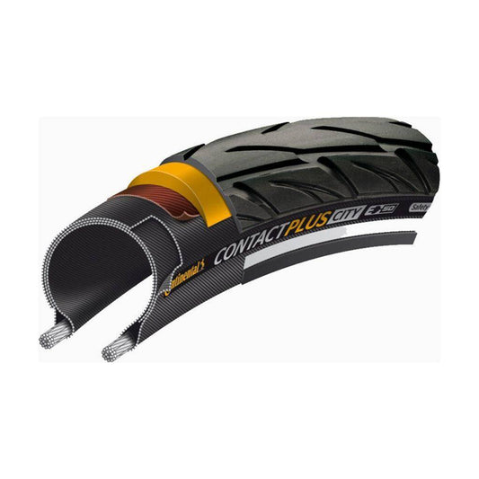 Buitenband 28" Continental Contact Plus City Safetyplus Breaker 42-622 Zwart - Le Coq Wielerartikelen