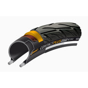 Zwart 28-inch Continental Contact Plus City Safetyplus Breaker buitenband voor stadsfietsen, met profiel voor veilig stadsgebruik