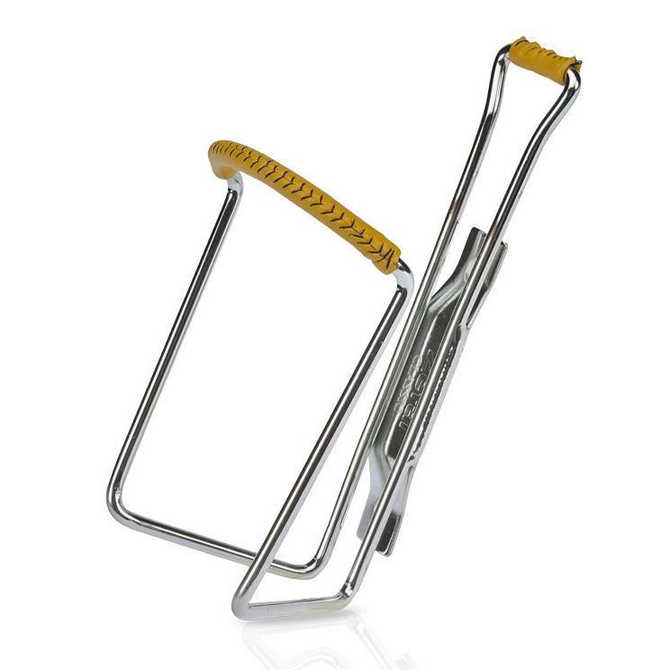 Zefal Vintage stalen bidonhouder in bruin, bevestiging voor fiets, met klassieke uitstraling en robuuste constructie.