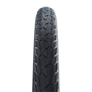 Schwalbe 16-inch Road Cruiser stadsfiets buitenband met groene K-Guard, zwart, geschikt voor stadsfiets, profiel voor veilig rijden