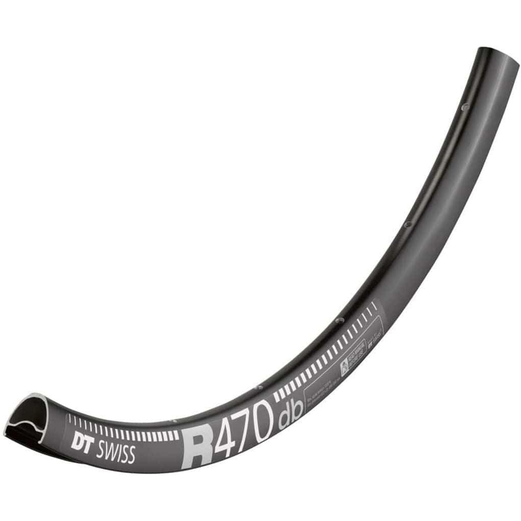 DT Swiss Velg 28 inch R470 Alm Race zwart met 28/14 spaakpatroon en 24 mm diameter, geschikt voor racefietsen