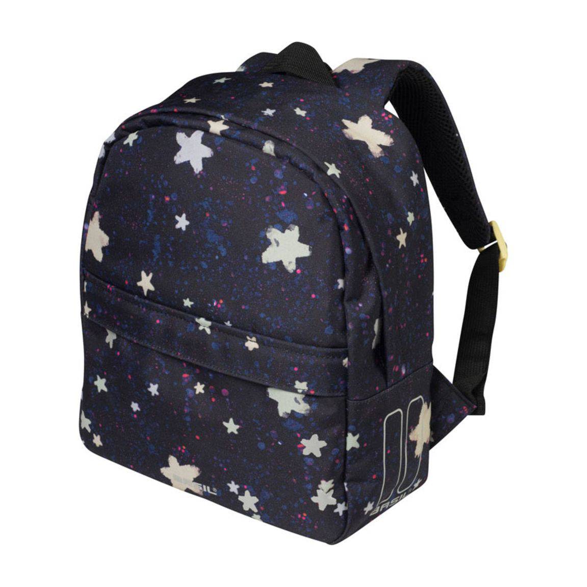 Basil Stardust 8 liter fietsrugzak in Nightshade kleur met hook-on bevestiging en reflecterende details op de voorzijde