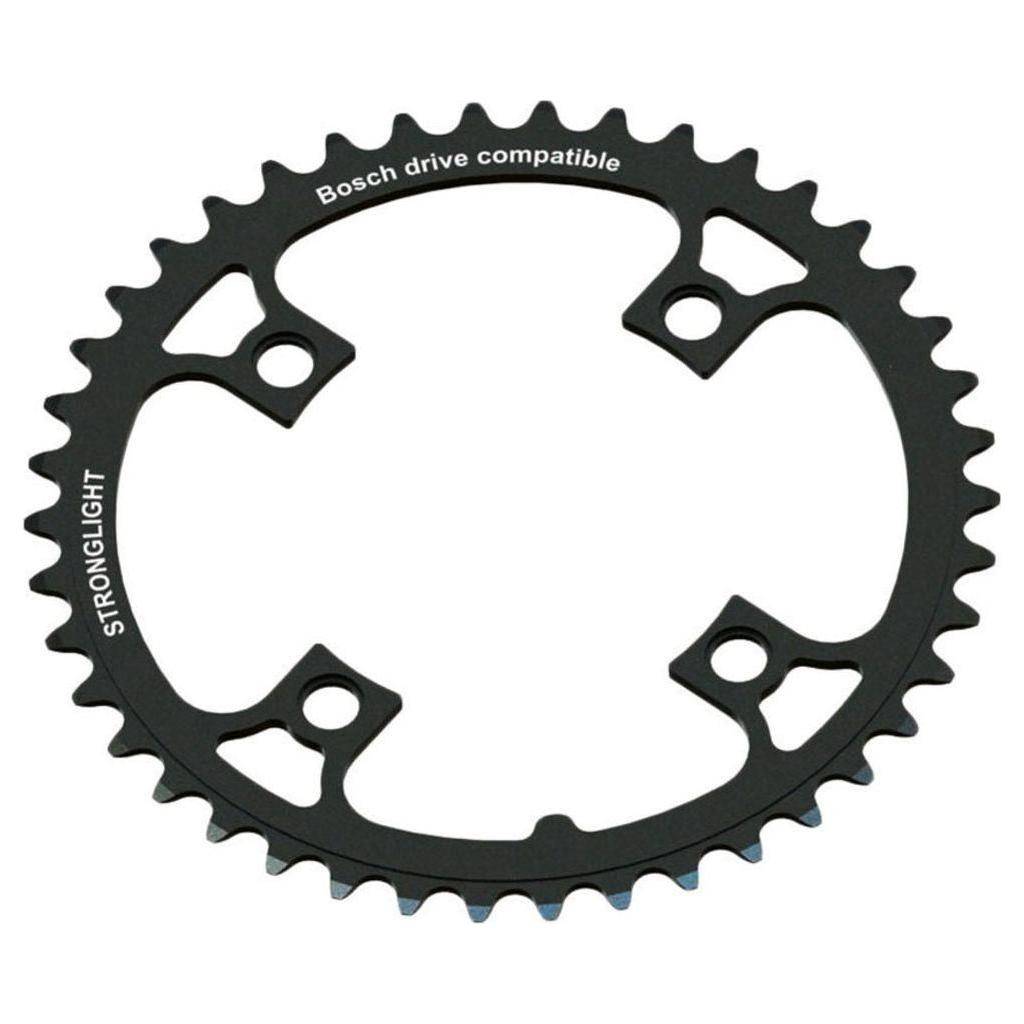 Sterklicht kettingblad voor Bosch E-bike Generation 1/3, Zwart, Zicral steek 104, geschikt voor elektrische fietsen.