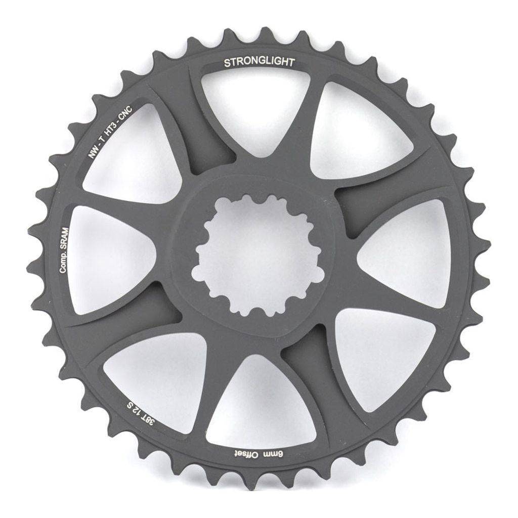 Sterklight 12-speed kettingblad Xx1/X01 Eagle HT3, 38T zwart, direct mount met 6mm offset voor fiets.