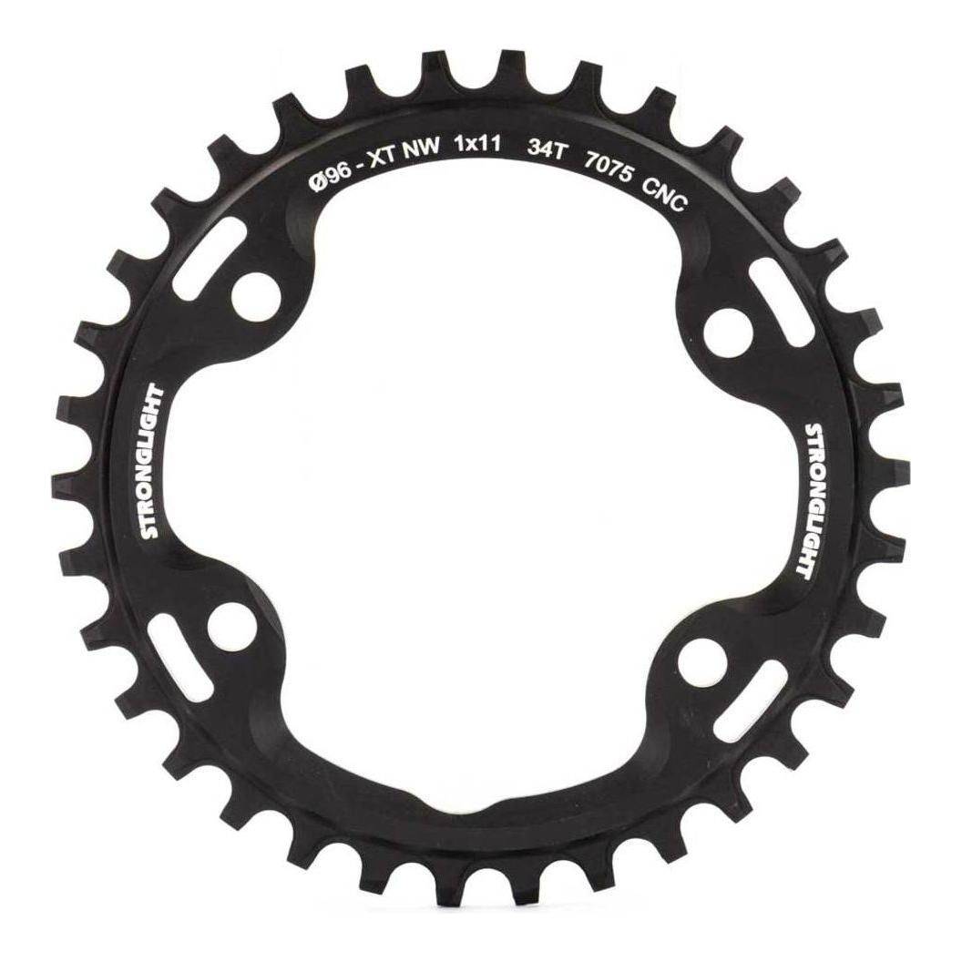 Sterklight Shimano XT FC-M8000 Zicral kettingblad 34T 11-speed zwart, zichtbaar met 96mm steek, geschikt voor mountainbike.