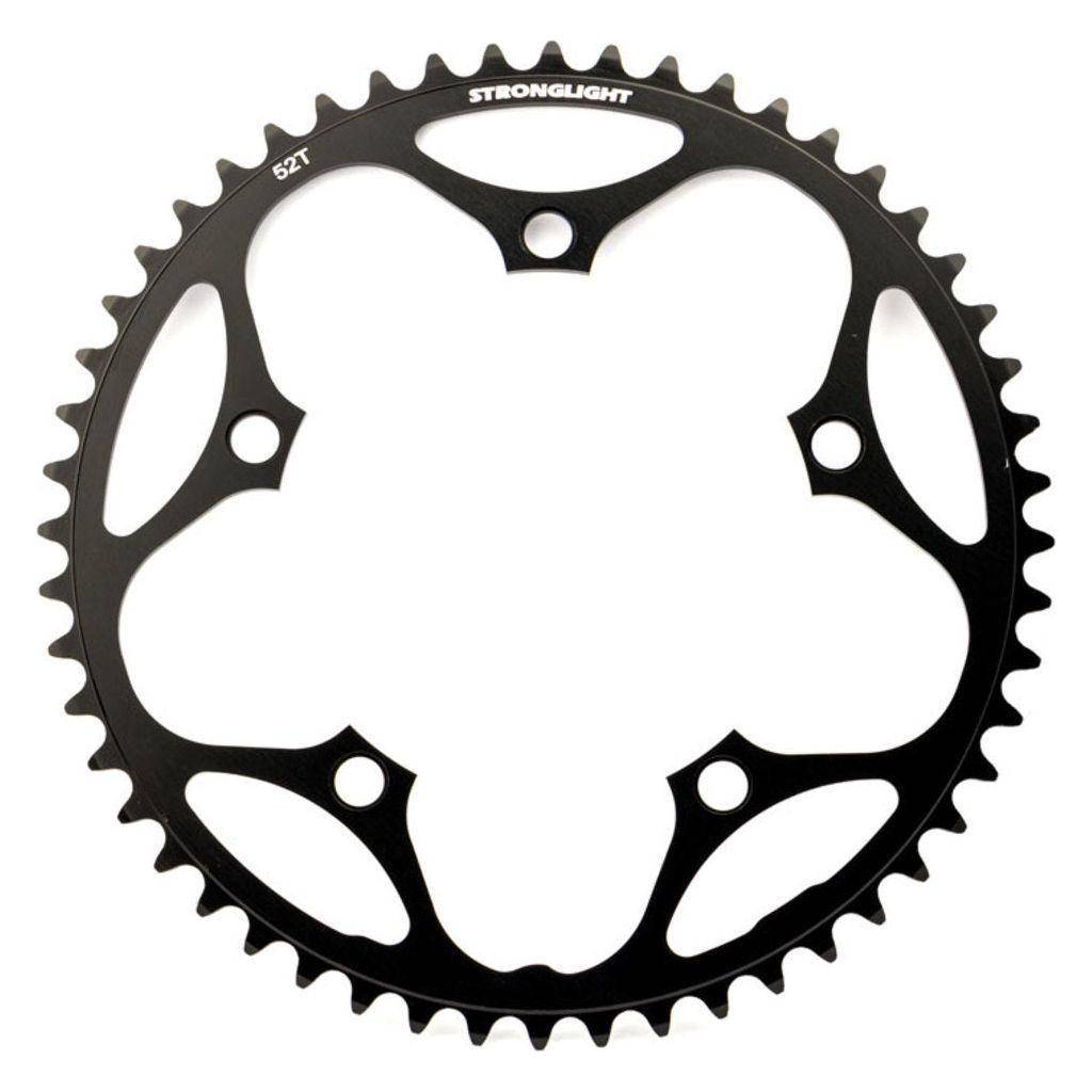 Sterklight 52T zwart kettingblad voor Shimano/Sram/FSA 10-speed, 130 mm steek, geschikt voor racefietsen.