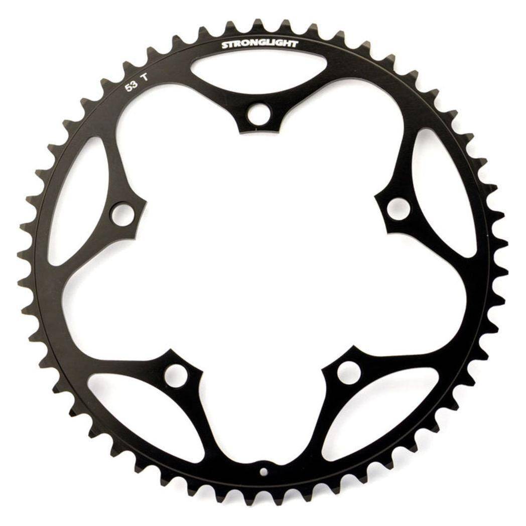 Sterklight kettingblad voor Shimano/Sram/FSA, 53T, zwart, 10-speed, 130mm steek, geschikt voor racefietsen.