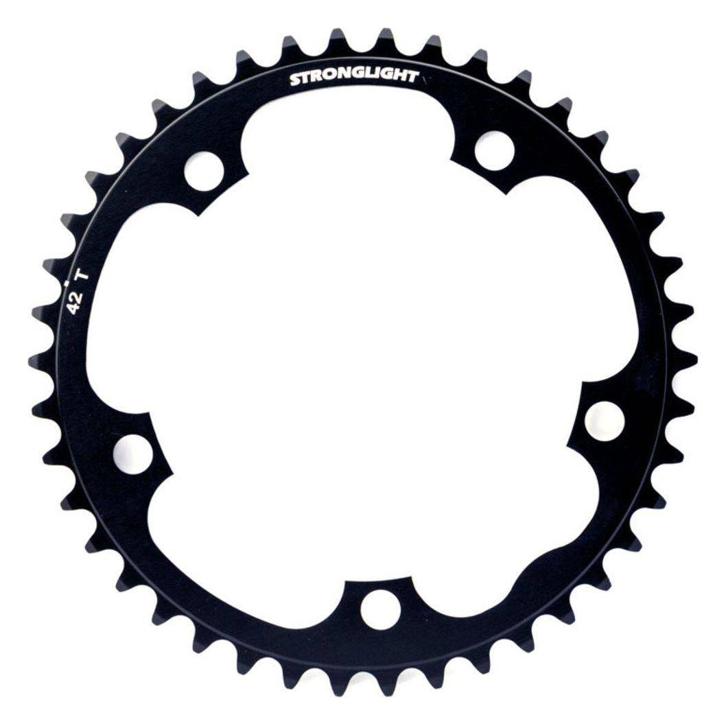 Sterklight kettingblad voor 10-speed Shimano/Sram/FSA, zwart, 42 tanden, lichtgewicht Dural, steek 130, geschikt voor racefietsen