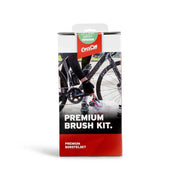 CyclOn fietsborstels 6-delige poetsborstelset voor het reinigen van fietsen, met verschillende borsteltypes en handvatten.