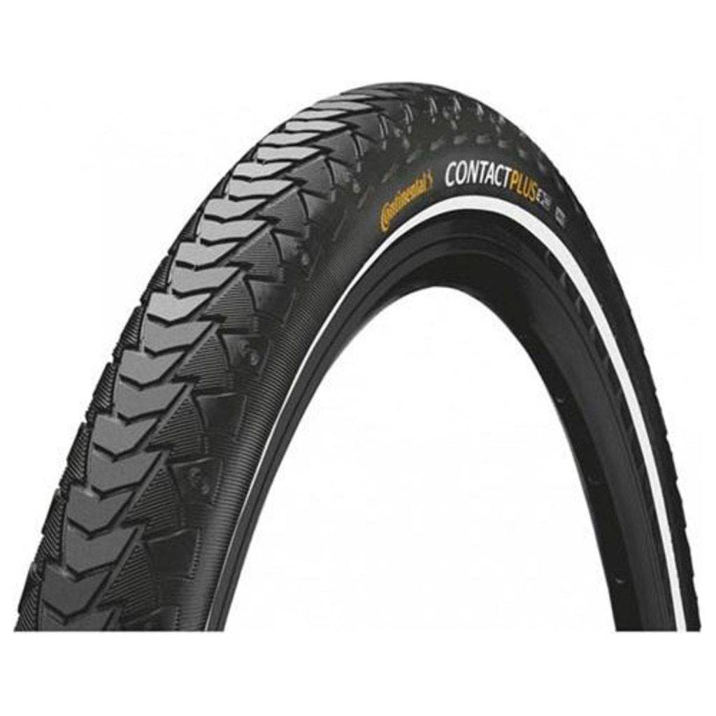 Continental 28-inch Contact Plus SafetyPlus breaker stadsfiets band in zwart, met antilek en duurzame rubberlaag