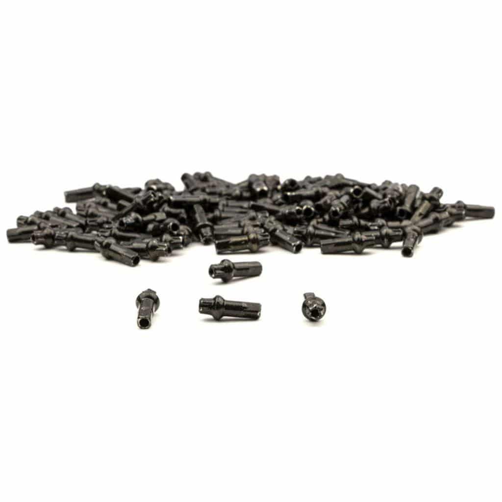 Zwarte DT Swiss Spaaknippel DT MS 14 15mm Squorx PL voor hoogwaardige fietswielen, zichtbaar op de afbeelding.