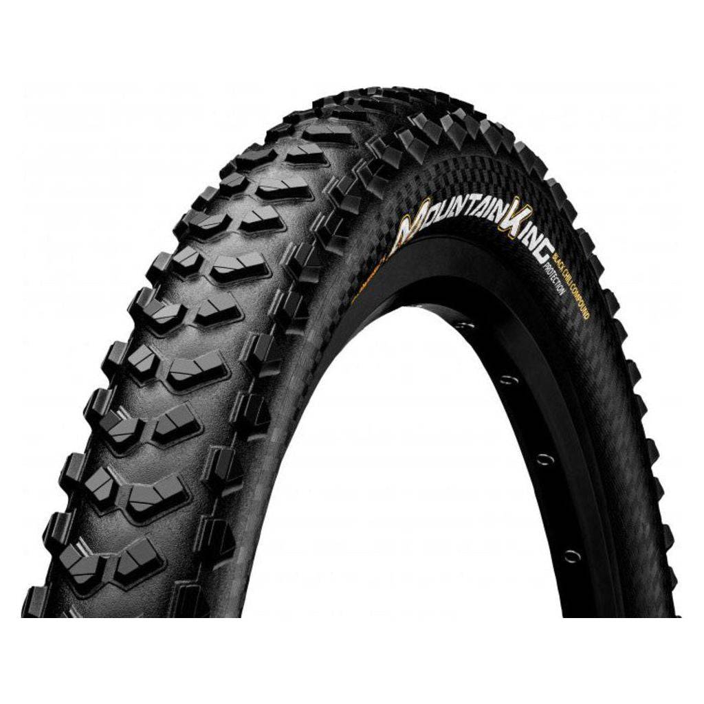 Zwarte Continental Mountain King TLR Protection MTB buitenband 29 inch, vouwband met profiel voor mountainbiken.