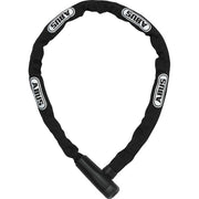 Abus Steel-O-Chain 5805K kettingslot van 75 cm met 5 mm ketting en textielhoes, geschikt voor beveiliging van fietsen.