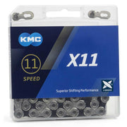 KMC X11 11-speed ketting met 114 links en Double X-Bridge, geschikt voor racefietsen en mountainbikes