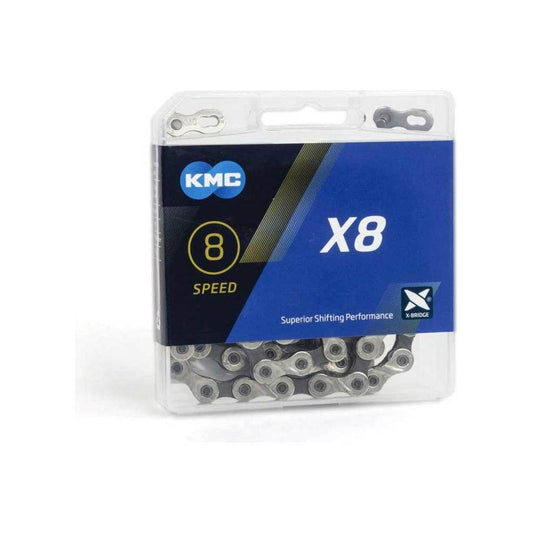 Kmc Fietsketting X8 Zilver/Grijs 114 Schakels - Le Coq Wielerartikelen
