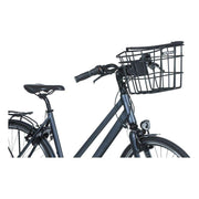 Basil Bremen Alu KF fietsmand in matzwart, 28x37x26 cm, gemaakt van aluminium voor fietsaccessoires en boodschappen.