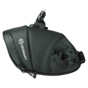 Zwarte SKS Explorer Click 800 zadeltas van 0,8 liter, waterafstotend, geschikt voor fietsaccessoires.