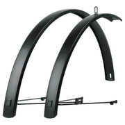 Aluminium spatbordenset voor 28-inch fietsen van SKS, matzwart, inclusief voor- en achterspatborden.