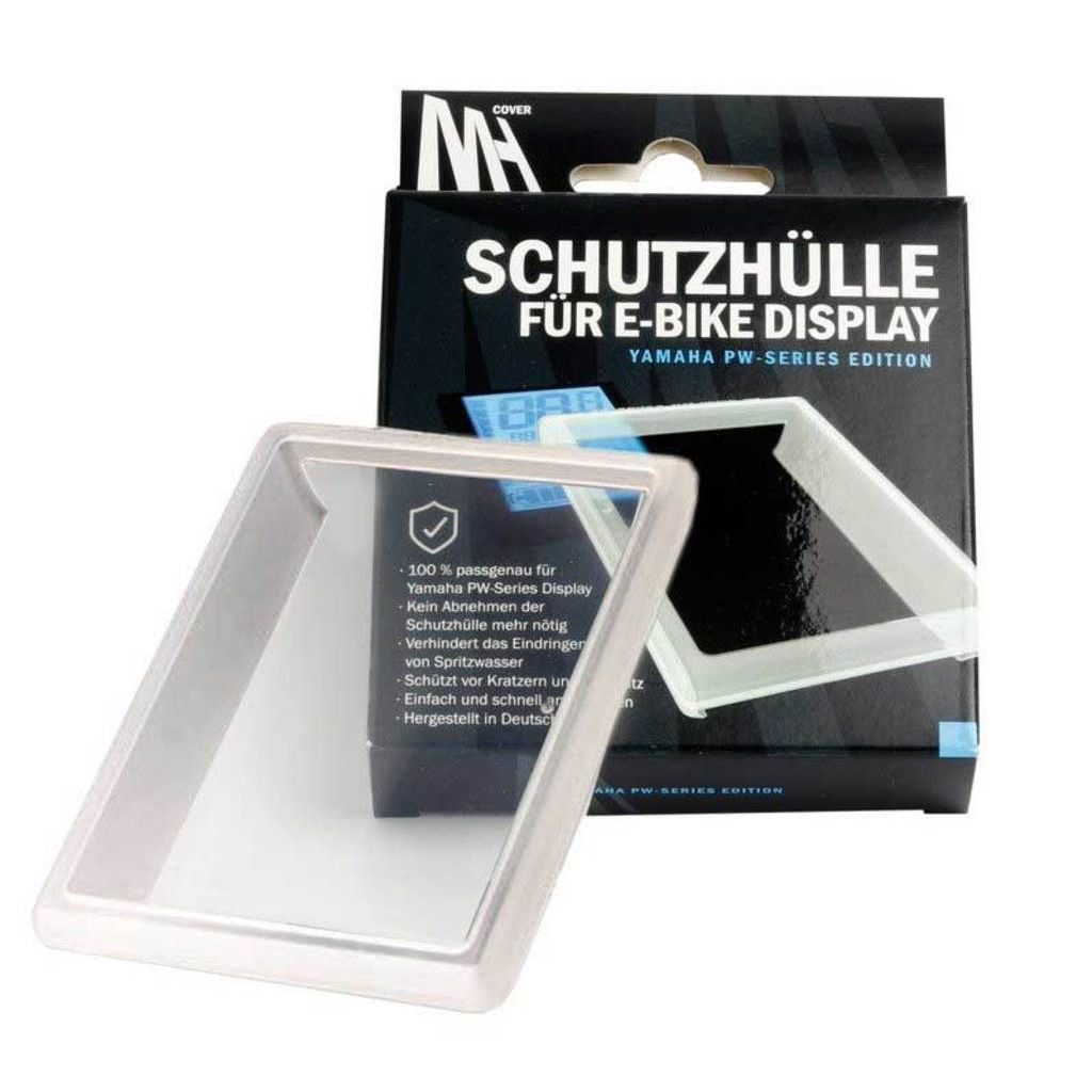 MH Cover displayhoes voor Yamaha PW Trans motor, beschermhoes in zwart met merklogo, geschikt voor displaypresentatie