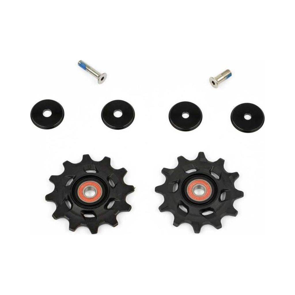Sram Derailleurwieltjes Force AXS 12V, close-up van de derailleurwieltjes voor precisie schakelprestaties.