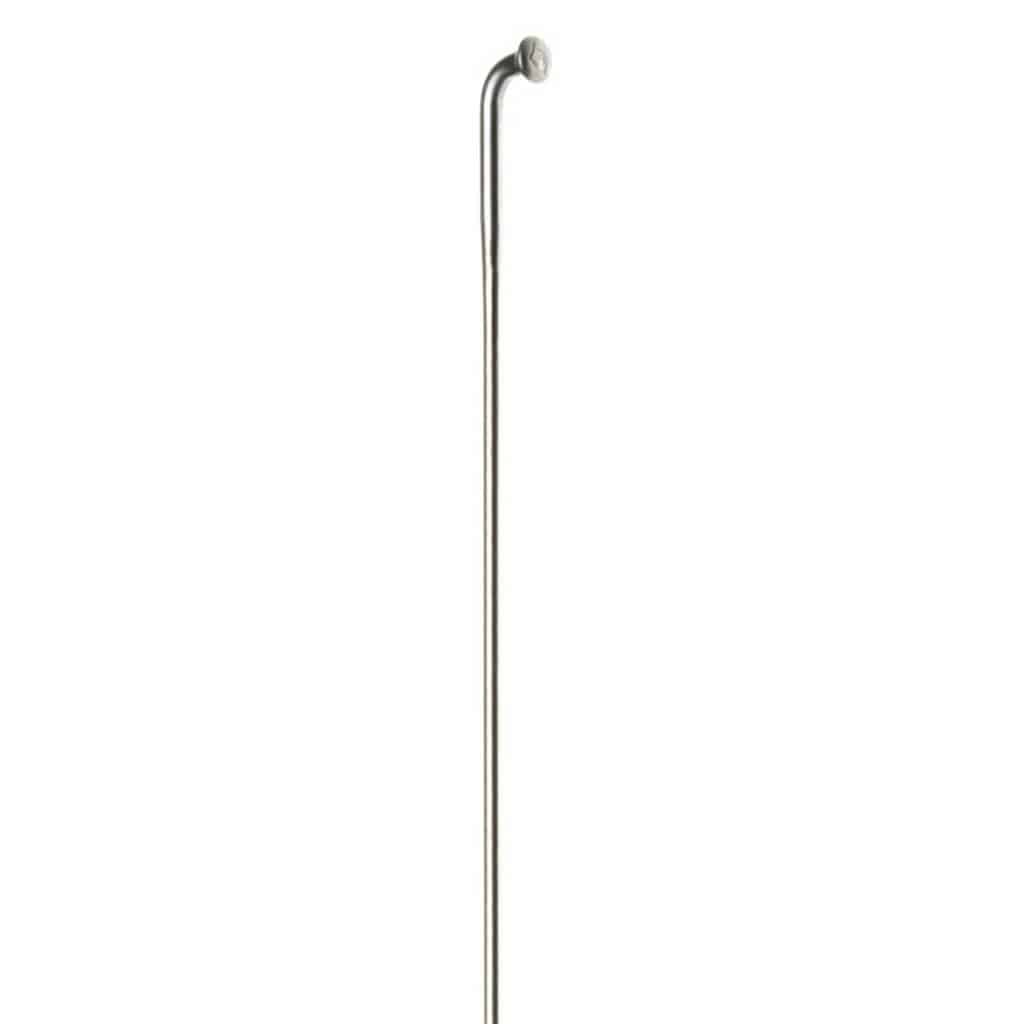 Set van 100 zwarte RVS DT Swiss Revolution 14x300mm J-Bend spaaks voor wielbouw, zichtbaar in de doos.