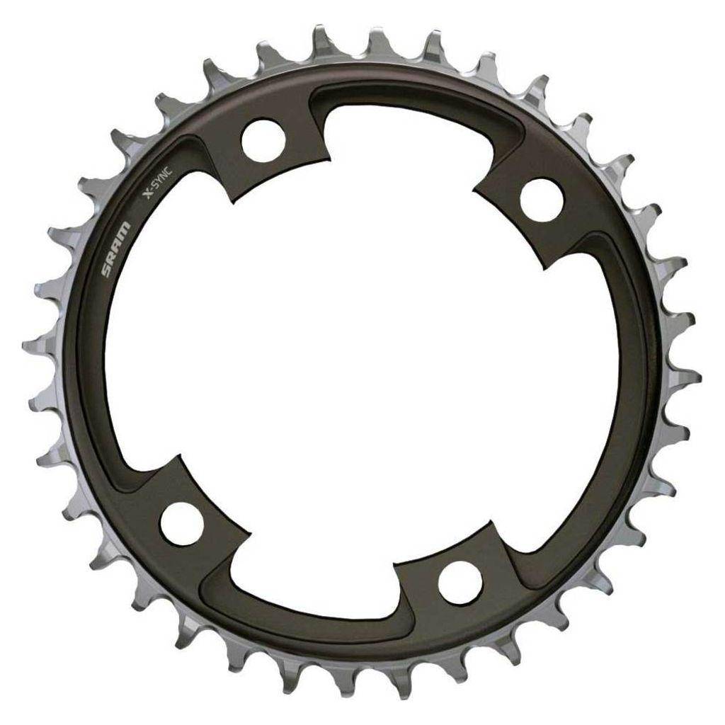 Zwart Sram Xsync 12V kettingblad met 107 tanden, geschikt voor 12-speed fietsen, zichtbaar op de afbeelding.