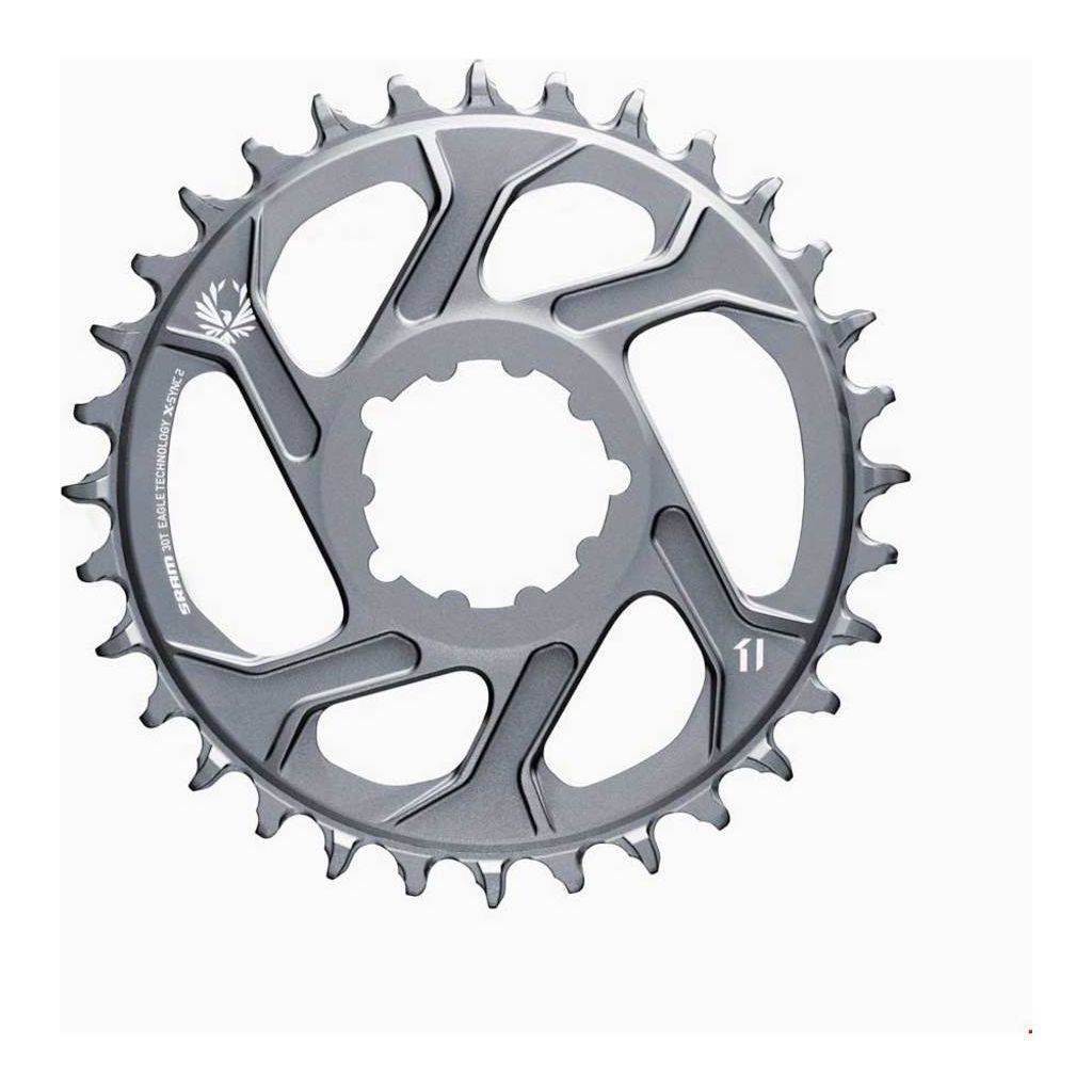 Sram X01/Gx Eagle kettingblad 12-speed, Polar Grey, direct mount, 6mm offset, zichtbaar op de afbeelding
