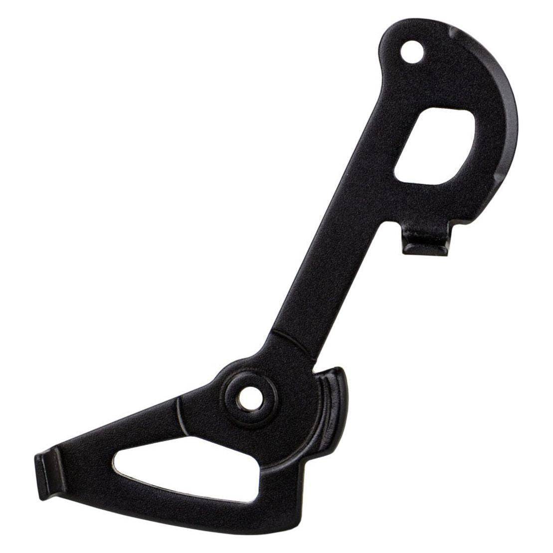 Zwart Sram Red eTap AXS kooi voor derailleur, zichtbaar met mechanische onderdelen en stevige constructie.