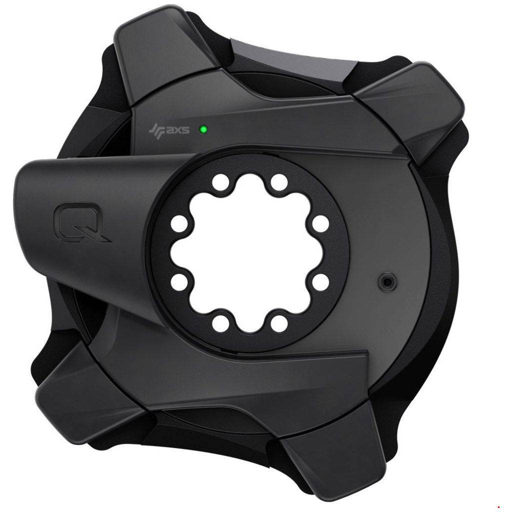 Quarq Sram Crank Spider Red/Force AXS Quarq 107 voor elektrische fiets, close-up van de rode crankspider en merklogo