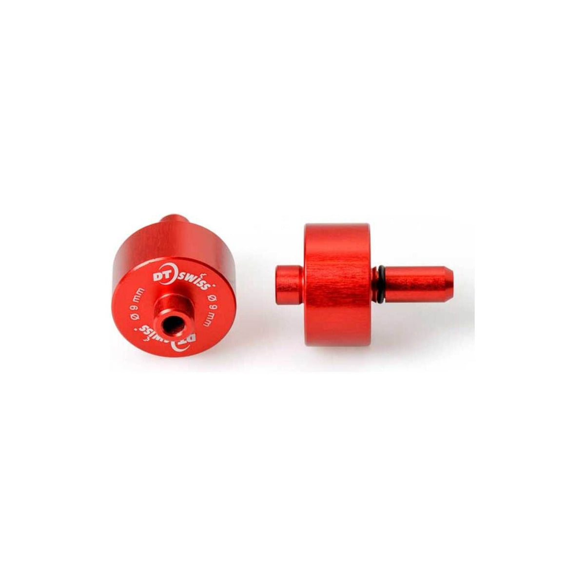 DT Swiss wielonderdelen, GRS DT adapter set 9mm, inclusief twee wielrichter onderdelen voor compatibiliteit en montage.