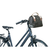 Basil Boheme City Bag stuurtas voor fiets, 8 liter, met KF-adapterplaat, zwart, geschikt voor stadsfietsen.