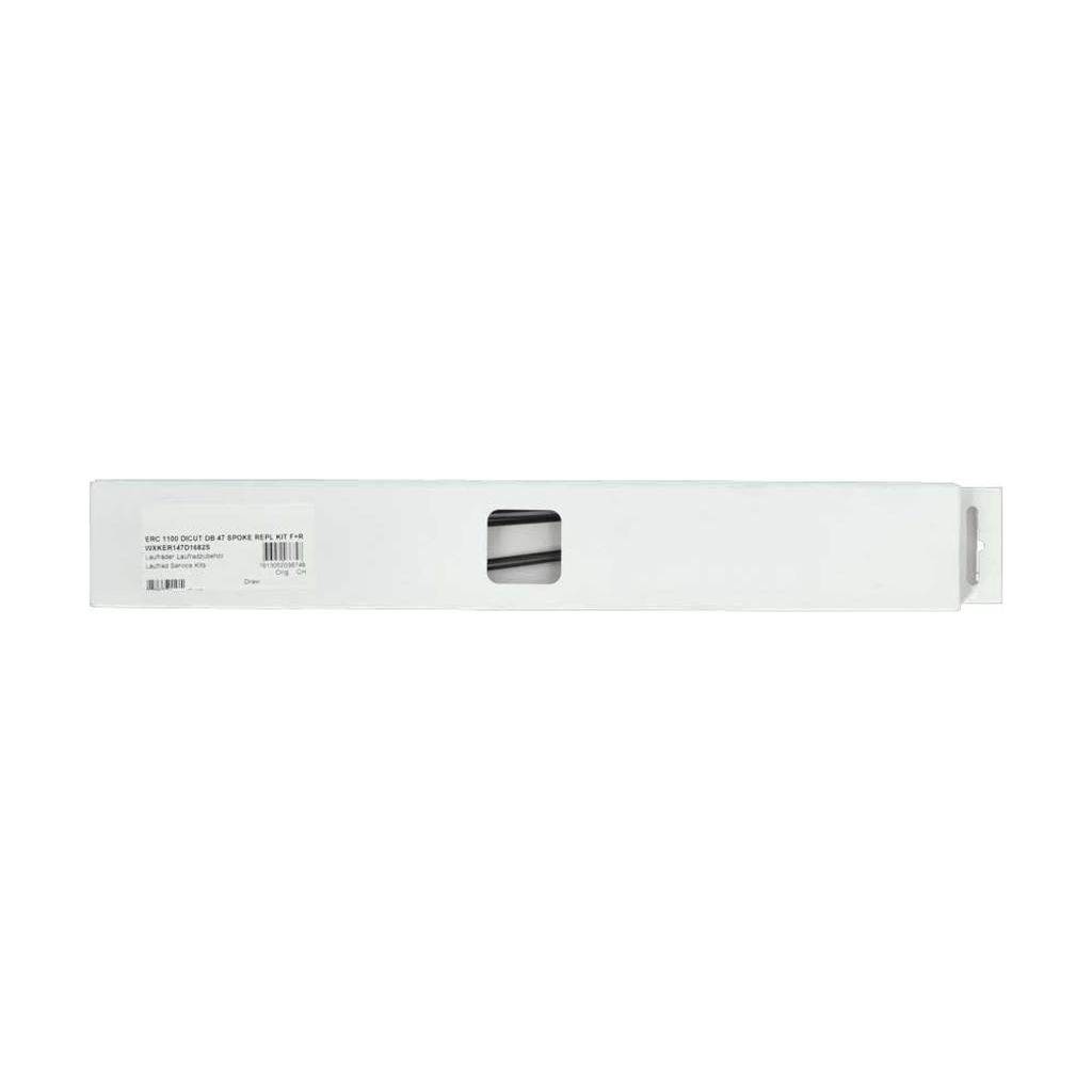 Zwart set van 8 DT Swiss PR1400 Dicut 21 DB voor en achter spaaksets, inclusief voor- en achterwielen, zichtbaar in de afbeelding.