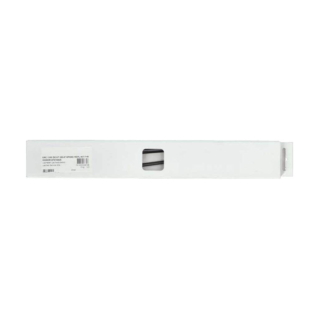 Zwart set van 6 DT Swiss ERC1400 Dicut 47 DB spaakkits voor voor- en achterwielen, inclusief 6 stuks.
