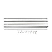 Set van 8 zwart DT Swiss GRC1400 Spline 42 DB 27,5" spaakkits voor voor- en achterwielen, inclusief voor- en achter spaakset