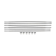 Zwart set van 6 DT Swiss PR1400 Dicut OXiC spaakkits met voor- en achterwielen, inclusief spaken en nippels.