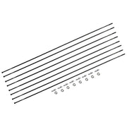 Zwart DT Swiss Spaakkit DT Pr1600 Dicut 21 Db V+A, 8-delige set met velg en naaf, geschikt voor racefietsen.