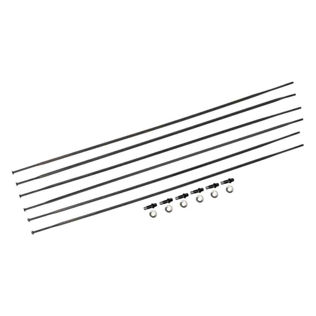 Set van zwarte DT Swiss ERC1100 Dicut 45 28" wielsets voor voor- en achterfiets, inclusief 8 stuks spaakkits voor MTB of racefiets
