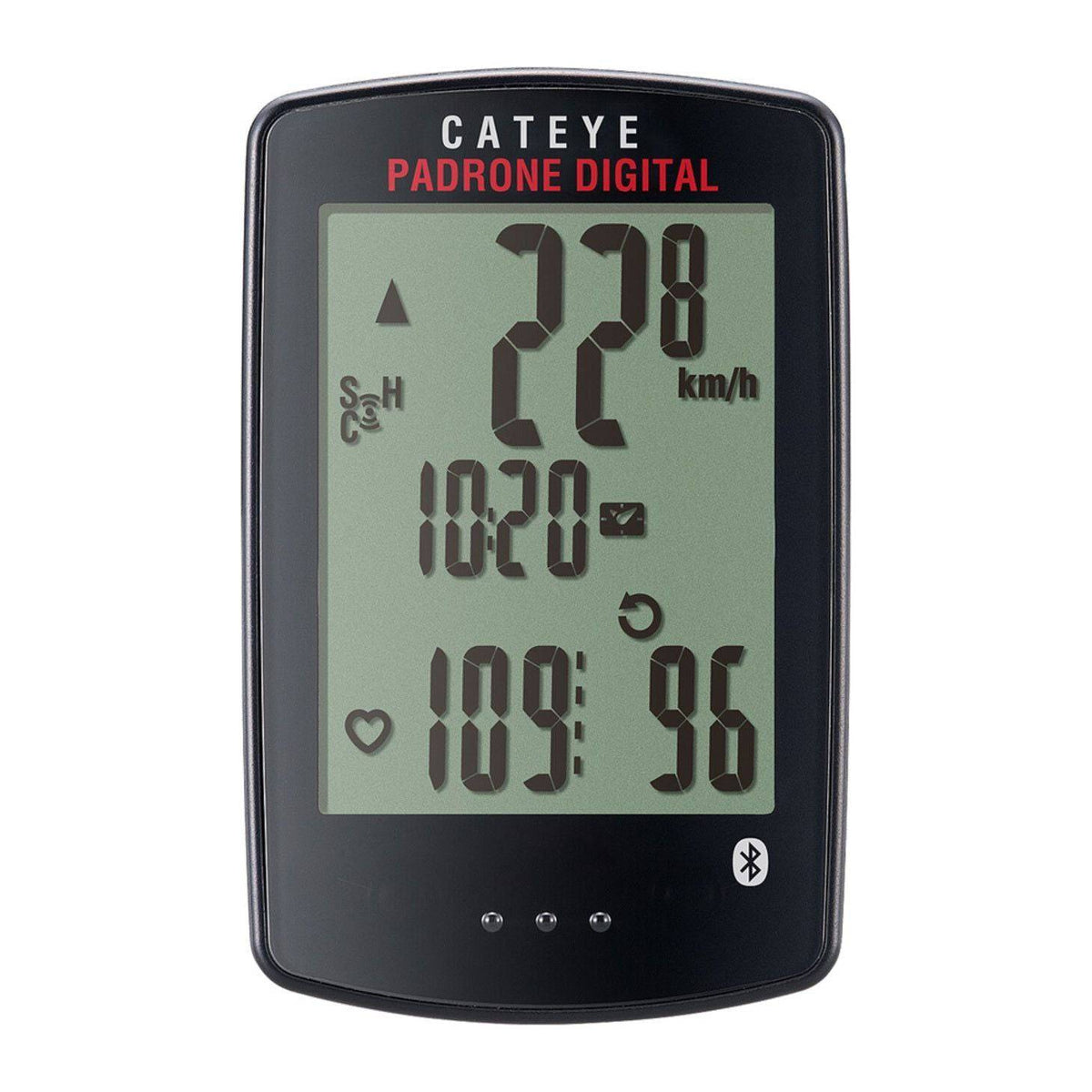 Cateye Padrone Digital CC-PA400B fietskilometerteller, draadloos zwart, toont snelheid en afstand, zonder sensor zichtbaar