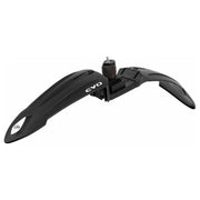 Polisport Cross Country Evo voorspatbord voor 26/27,5/29 inch mountainbike, zwart met snelspansysteem, zichtbaar in de afbeelding.