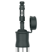 Zwarte SKS Airflex Explorer minipomp met een lengte van 205 mm, geschikt voor fietsbanden en compacte pompinrichting