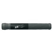 Zwarte SKS Airflex Racer minipomp met handgreep en drukmeter voor fietsbanden, 196 mm lang, op de foto.