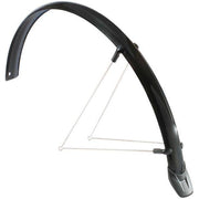 Zwarte Eurofender spatbordset voor Rapido 26" met 51 mm breedte, zichtbaar op de fiets.