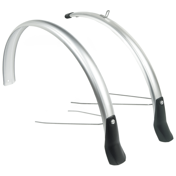 Eurofender Spatbordset Elegance 28" met 46 mm breedte, set van spatborden voor fiets of scooter, zwart en robuust design